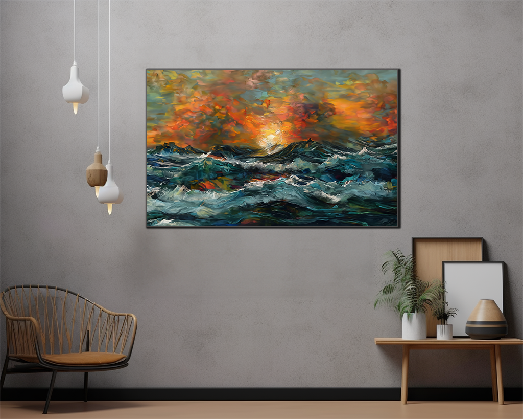 Wave Elegy - Framed Canvas