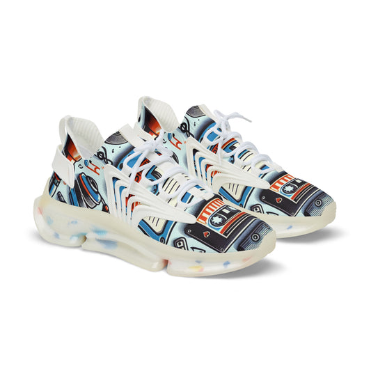 "Groove into Style with Our Retro Cassette and Music Themed Sports Sneaker!" - Shoes Athletic Tennis Sneakers Sports Walking Shoes