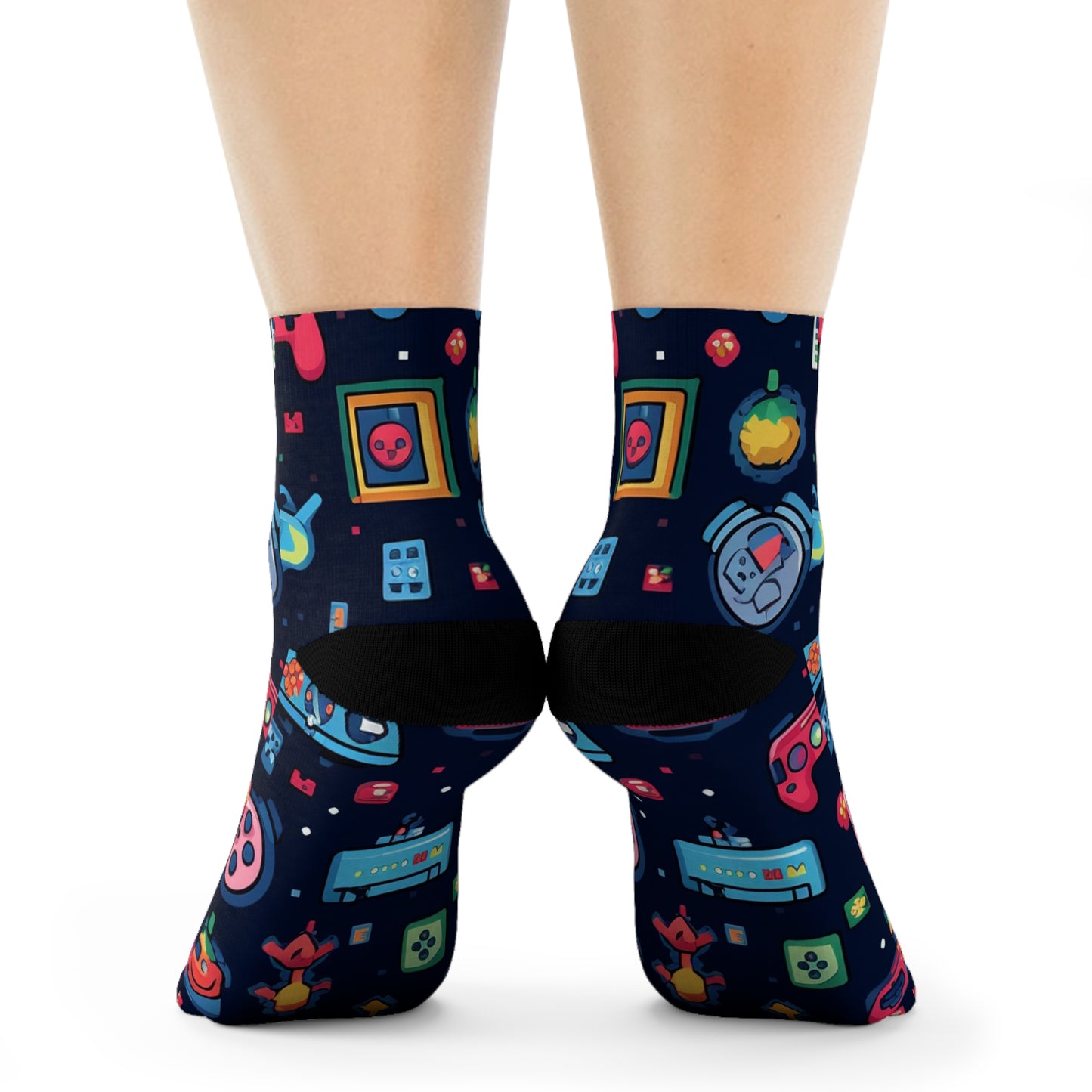 "Emojiful Crew Socks: Add a Pop of Fun to Your Step with Adorable Emoji and Patterned Designs!" - Men and Women Crew Socks Combed Athletic Sports Casual Classic