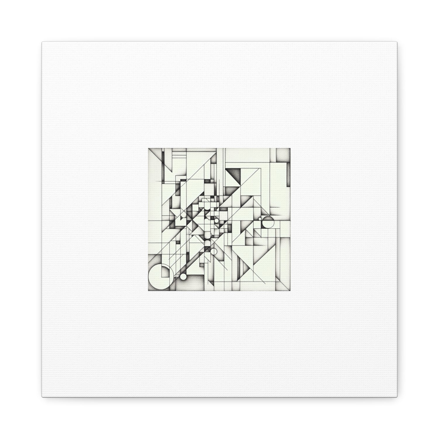 "Monochromatic Geometry" - Framed Canvas Print Colourful Wall Art