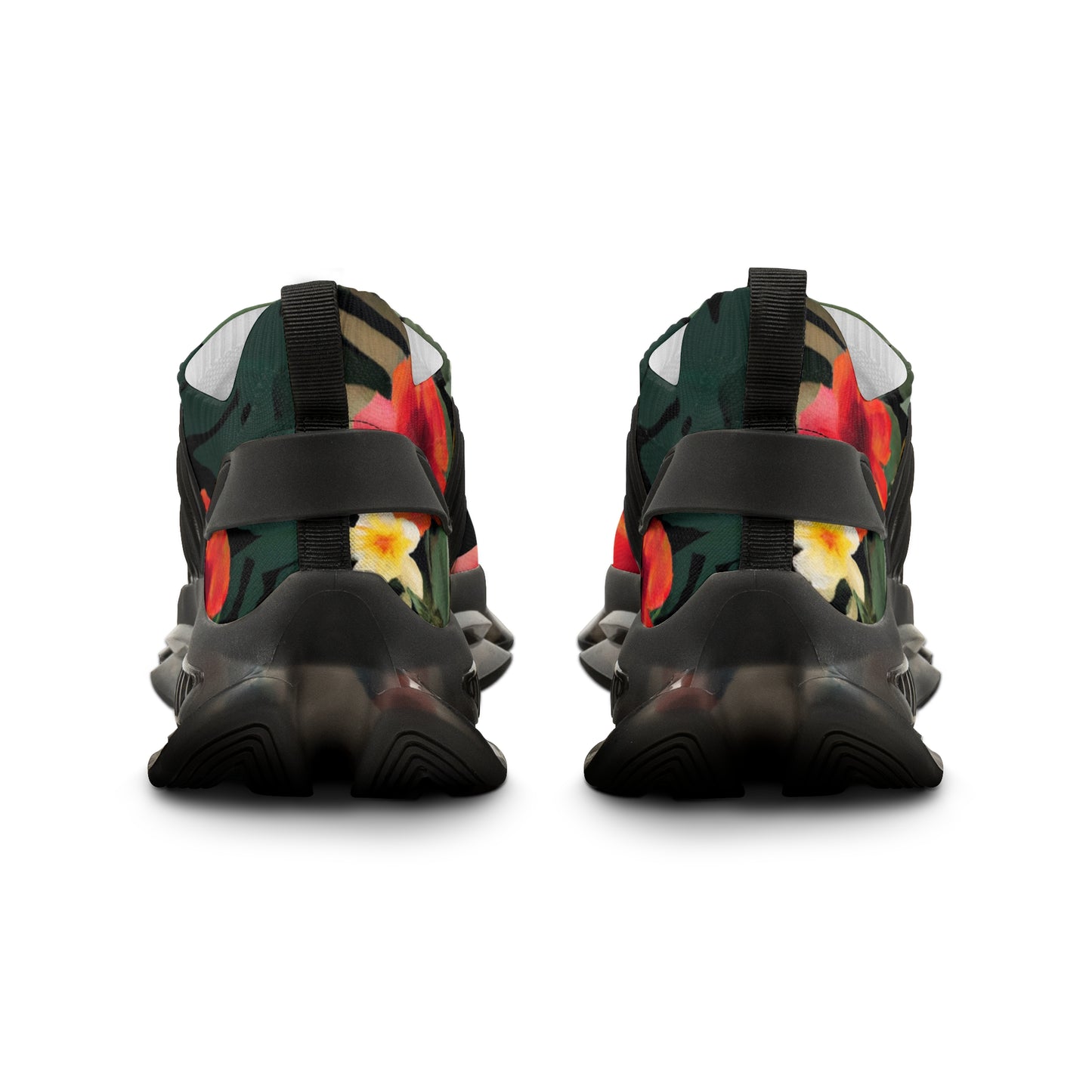 "Island Escape: Tropical Palm and Floral Print Sneakers - Embrace the Exotic". - Shoes Athletic Tennis Sneakers Sports Walking Shoes