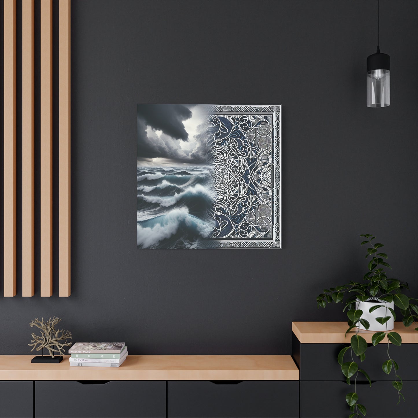 "Tempestuous Seascape"
"Islamic Geo Maze" - Framed Canvas Print Colourful Wall Art