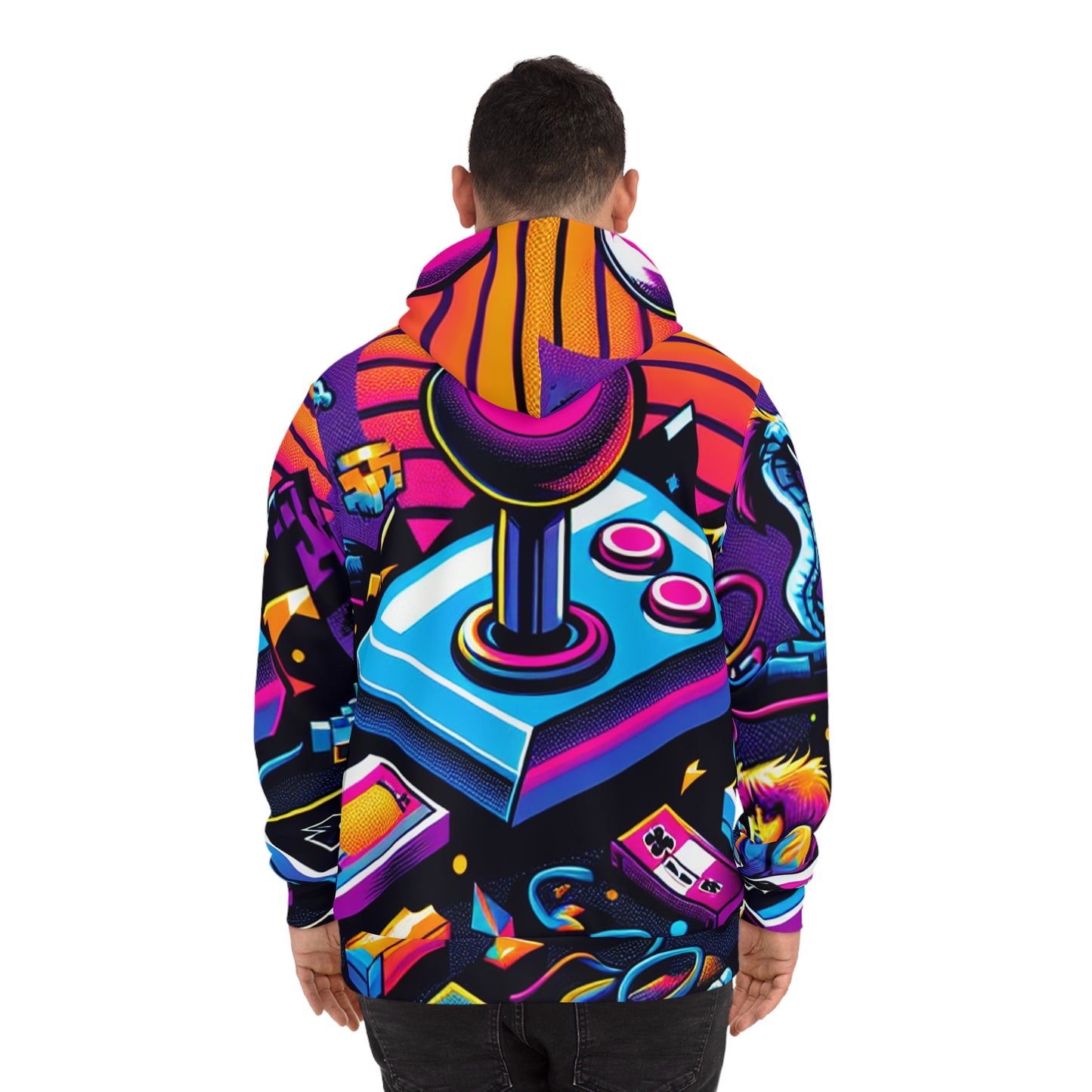 "Retro Arcade Coat" - Hoodies 3d Print Jumpers with Pockets Long Sleeve Sweatshirt Casual Streetwear