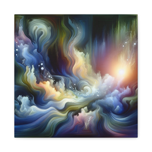 "Organic Ocean Abstract" - Framed Canvas Print Colourful Wall Art