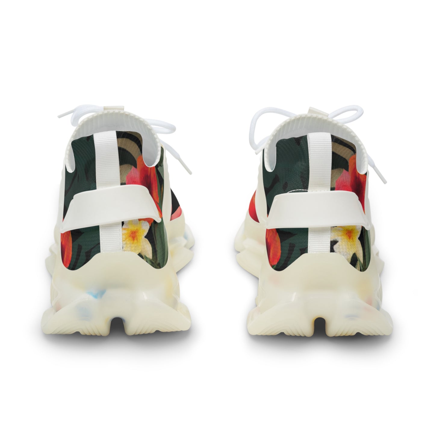 "Island Escape: Tropical Palm and Floral Print Sneakers - Embrace the Exotic". - Shoes Athletic Tennis Sneakers Sports Walking Shoes