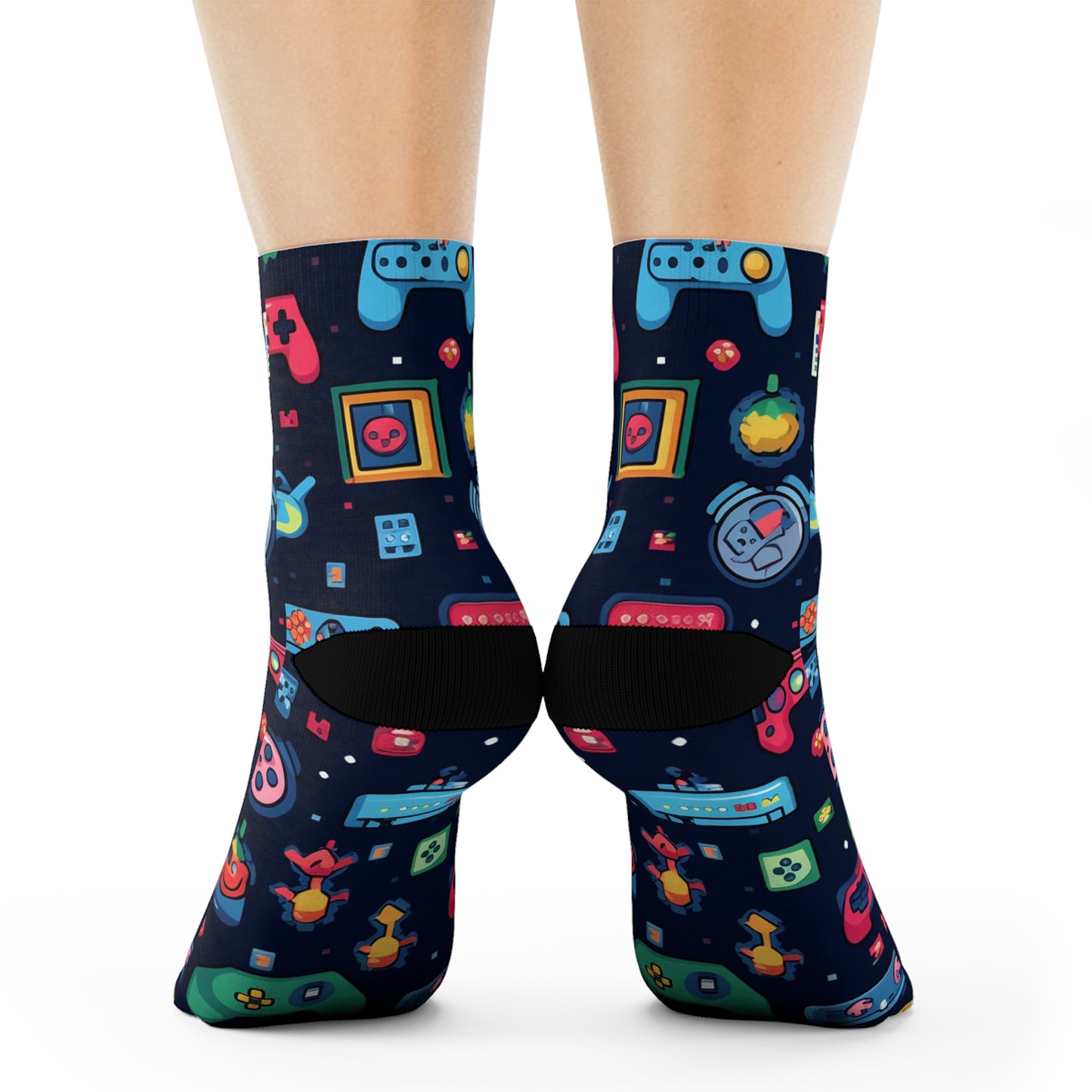 "Emojiful Crew Socks: Add a Pop of Fun to Your Step with Adorable Emoji and Patterned Designs!" - Men and Women Crew Socks Combed Athletic Sports Casual Classic