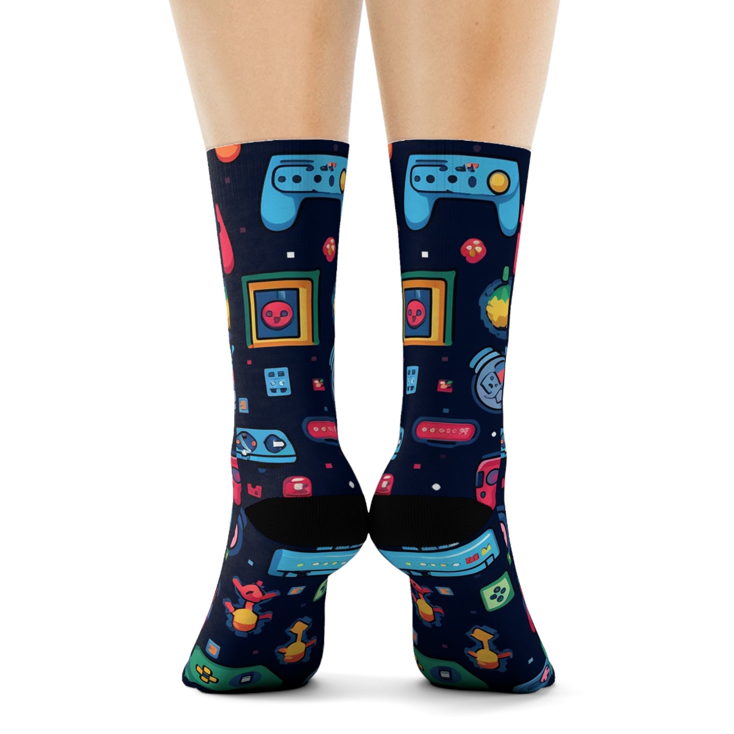 "Emojiful Crew Socks: Add a Pop of Fun to Your Step with Adorable Emoji and Patterned Designs!" - Men and Women Crew Socks Combed Athletic Sports Casual Classic