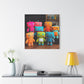 "Whimsical Prints" - Framed Canvas Print Colourful Wall Art