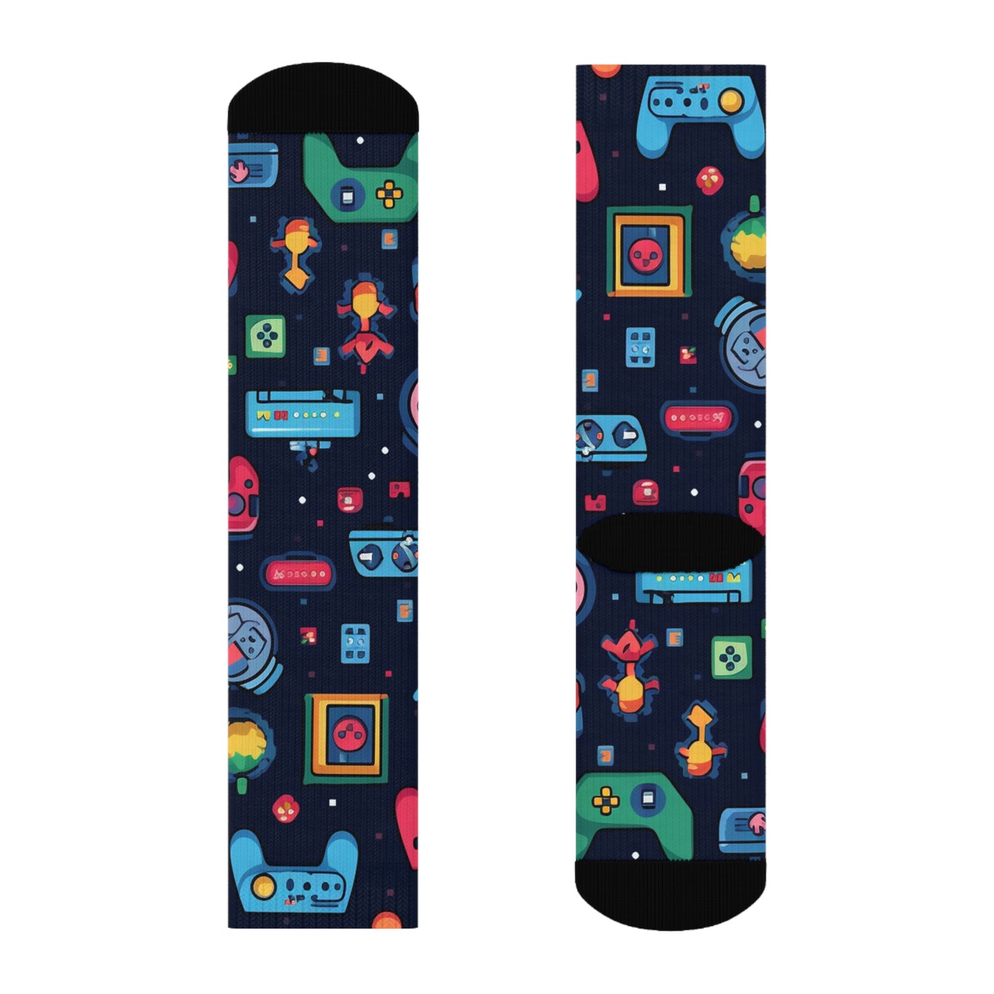 "Emojiful Crew Socks: Add a Pop of Fun to Your Step with Adorable Emoji and Patterned Designs!" - Men and Women Crew Socks Combed Athletic Sports Casual Classic
