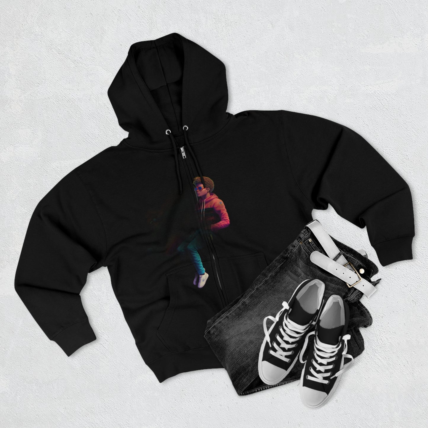 "Graffiti Hoodie" - Hoodies Zip Up Long Sleeve Fleece Sweatshirts Hoodies