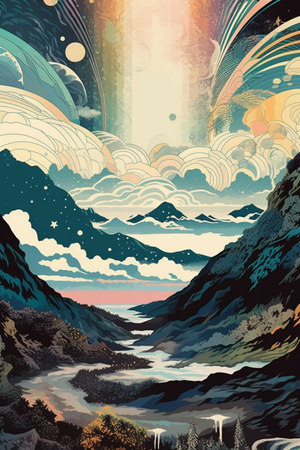Celestial Peaks - canvas