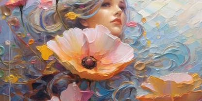 Floral Embrace - Framed 40X20 Cm / Folded Canvas