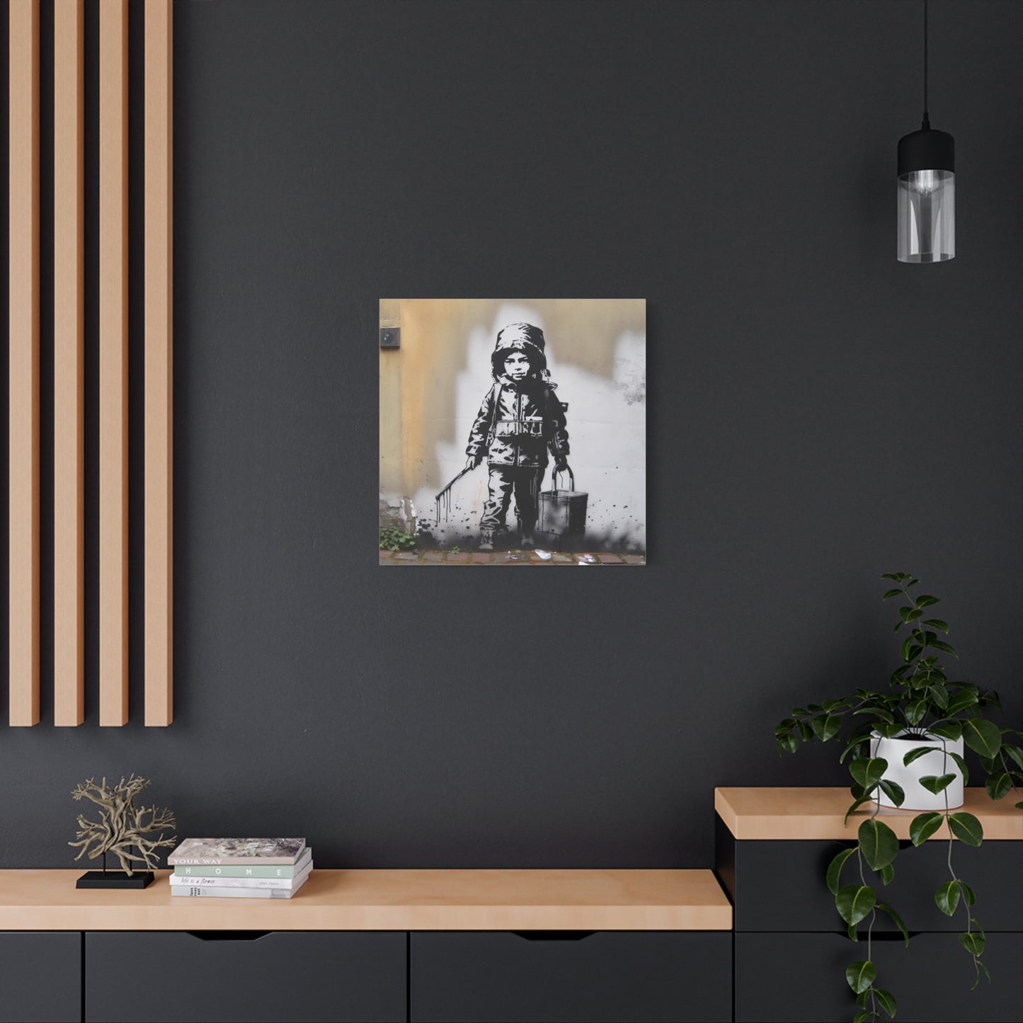"Future Graffiti" - Framed Canvas Print Colourful Wall Art