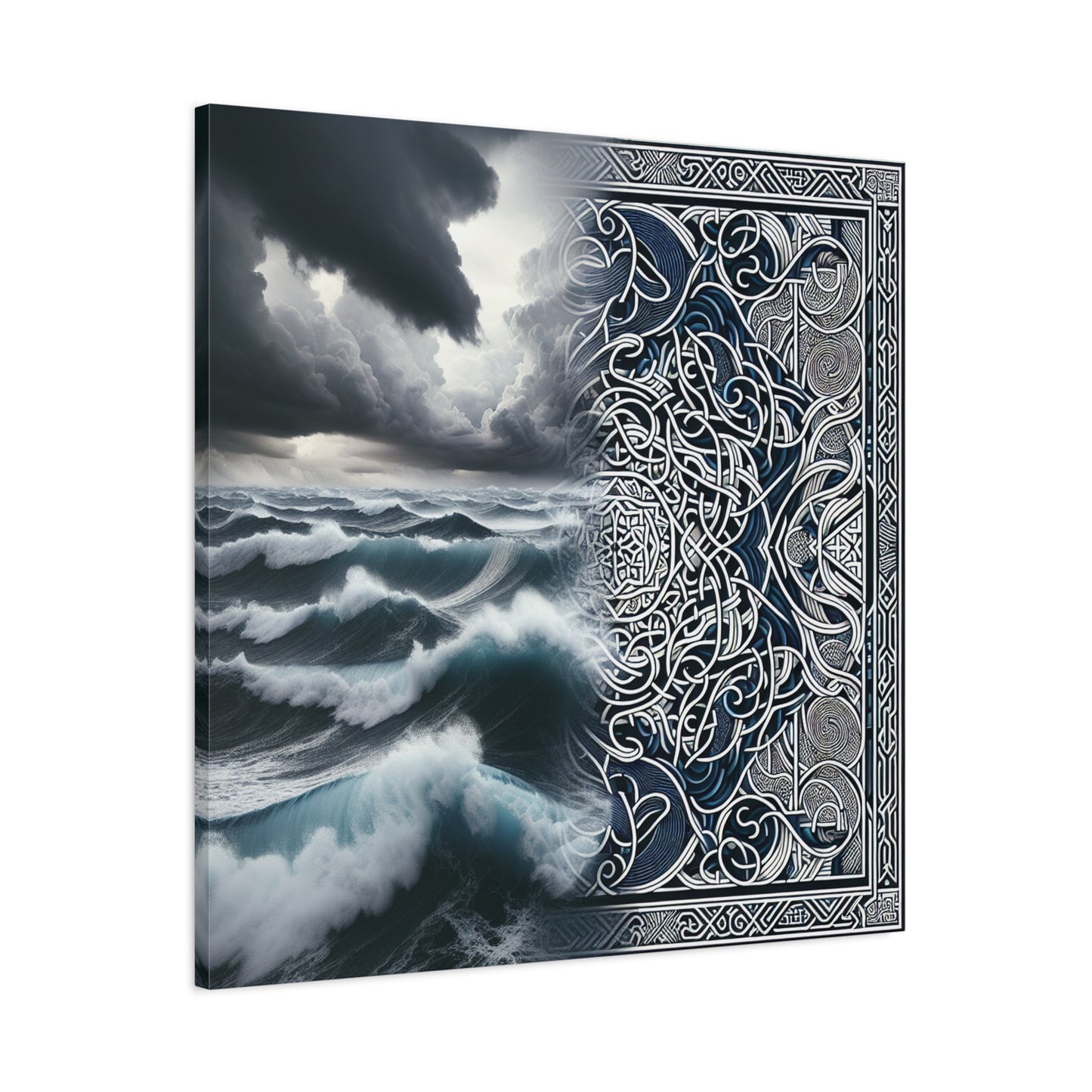 "Tempestuous Seascape"
"Islamic Geo Maze" - Framed Canvas Print Colourful Wall Art