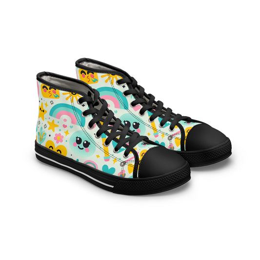 "Emoji Express High-Tops: Spreading Smiles with Every Step!" - High Top Trainers Fashion Sneakers