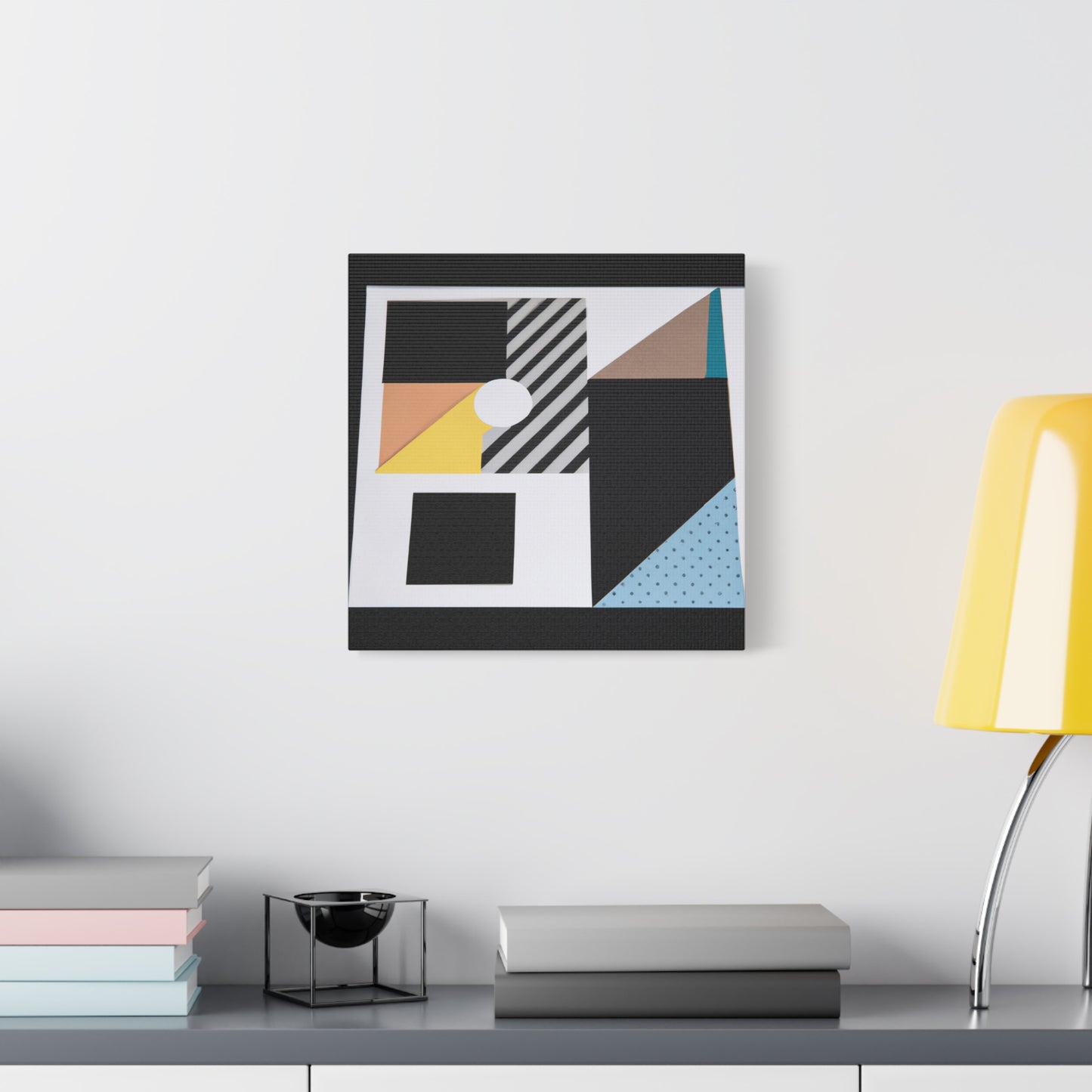 "Square Serenity" - Framed Canvas Print Colourful Wall Art