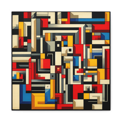 "Mondrian Muse" - Framed Canvas Print Colourful Wall Art