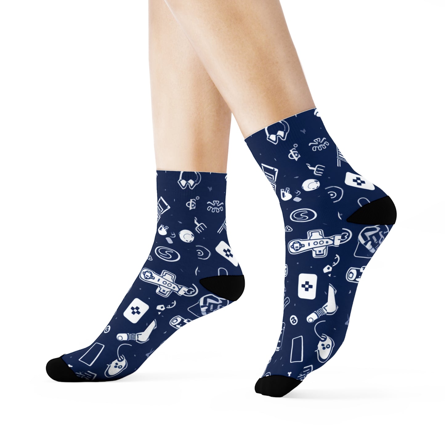 "Emoji Mania: Playful & Whimsical Crew Socks with Charming Characters and Adorable Patterns for Fun and Fashionable Feet!" - Men and Women Crew Socks Combed Athletic Sports Casual Classic