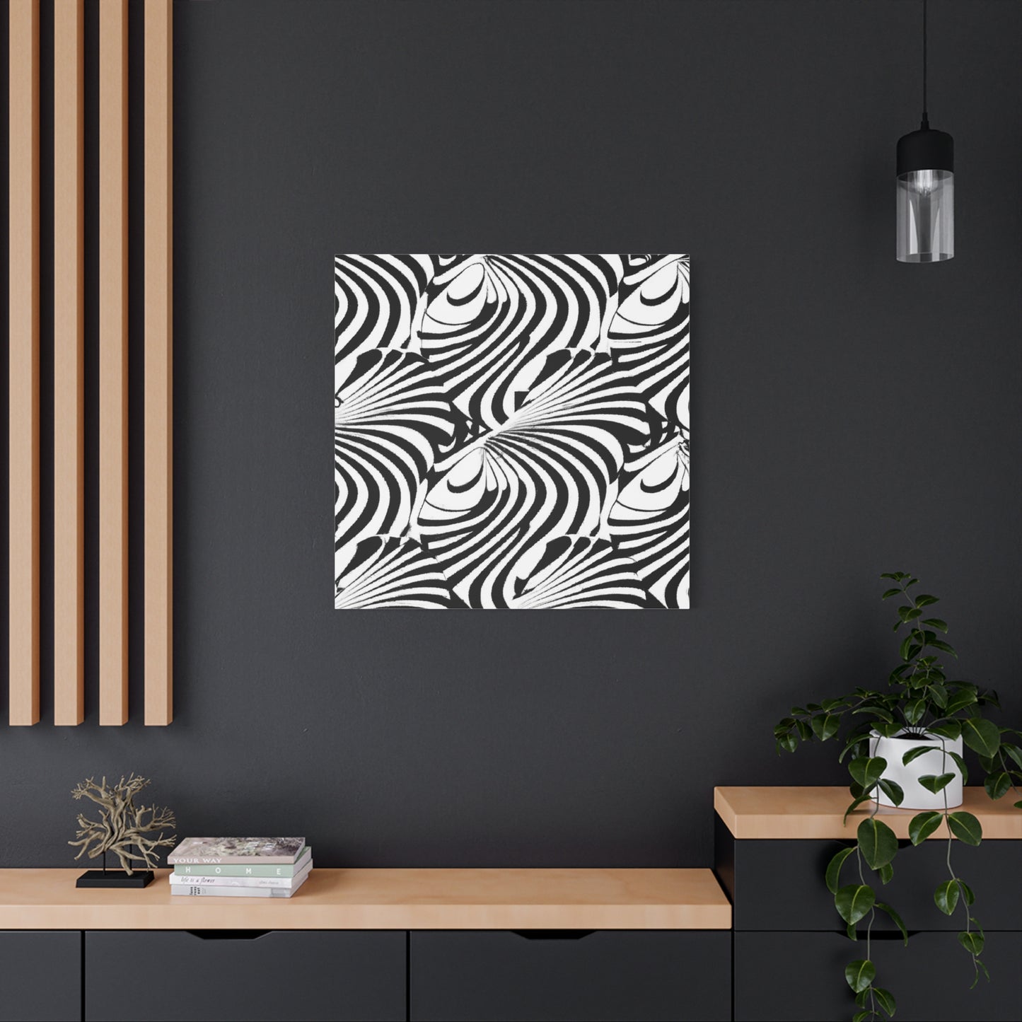 1. "Monochrome Mirage"
2. "Sleek Symmetry"
3. "Geometric Grace" - Framed Canvas Print Colourful Wall Art
