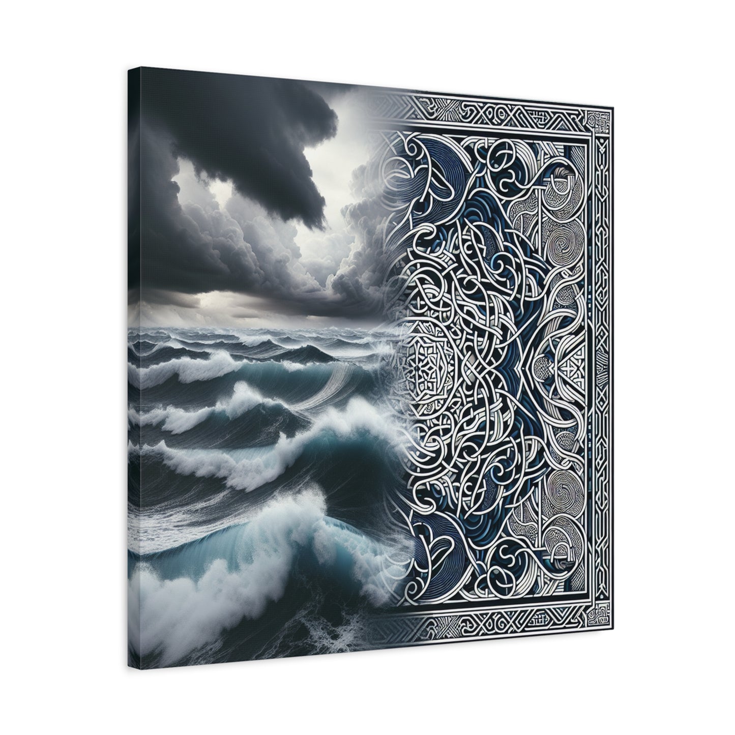 "Tempestuous Seascape"
"Islamic Geo Maze" - Framed Canvas Print Colourful Wall Art