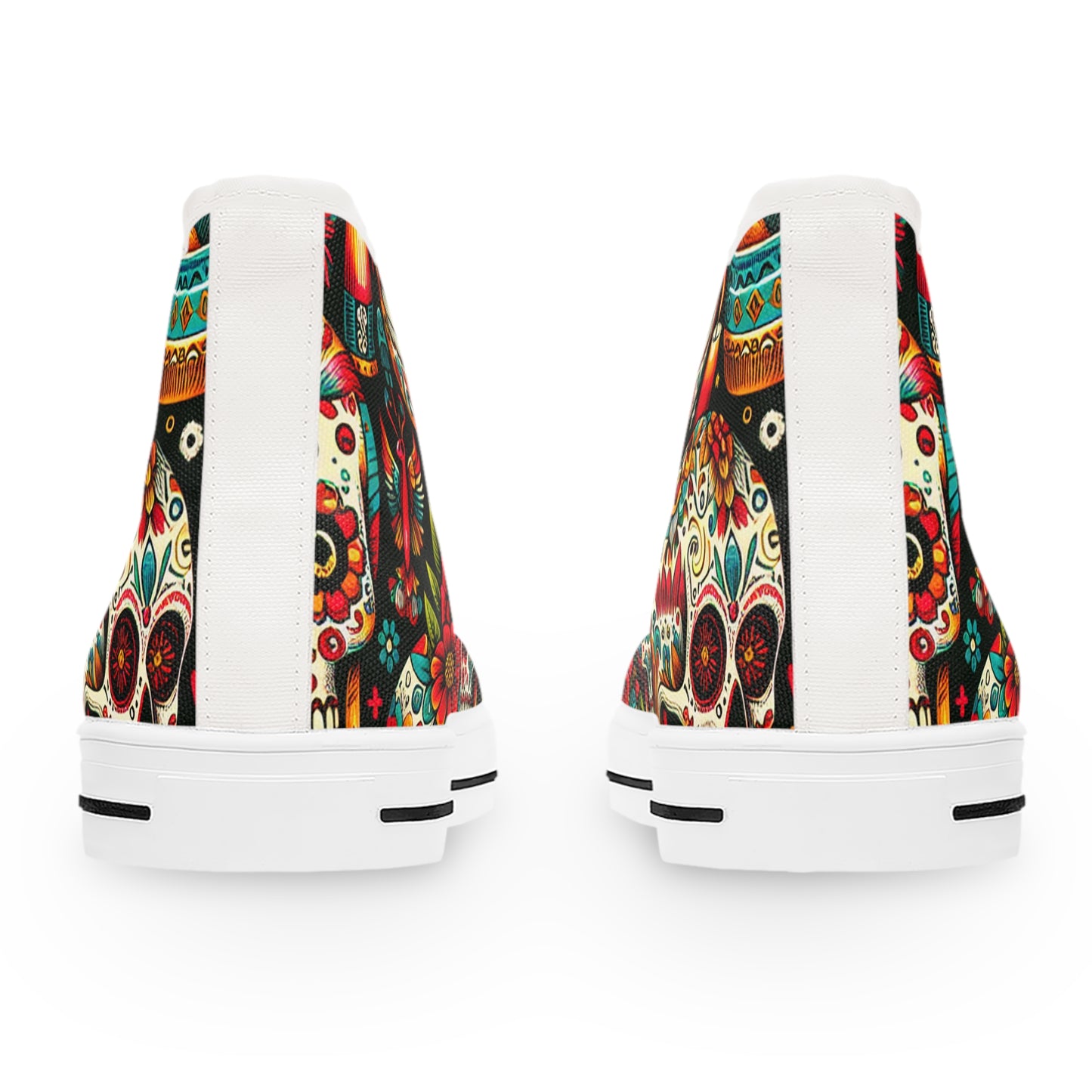 "Day of the Dead Delight High-Tops: A Vibrant Fusion of Mexican Culture and Contemporary Design"- High Top Trainers Fashion Sneakers