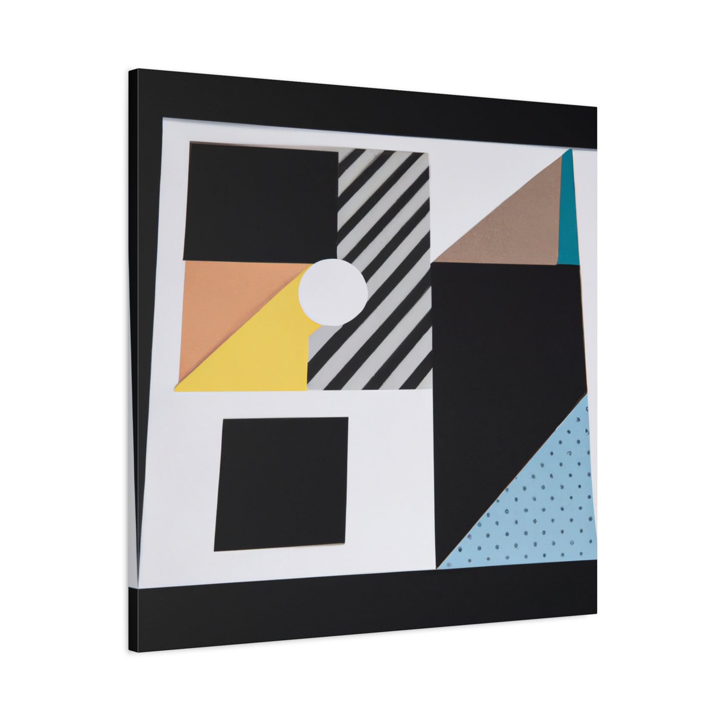 "Square Serenity" - Framed Canvas Print Colourful Wall Art