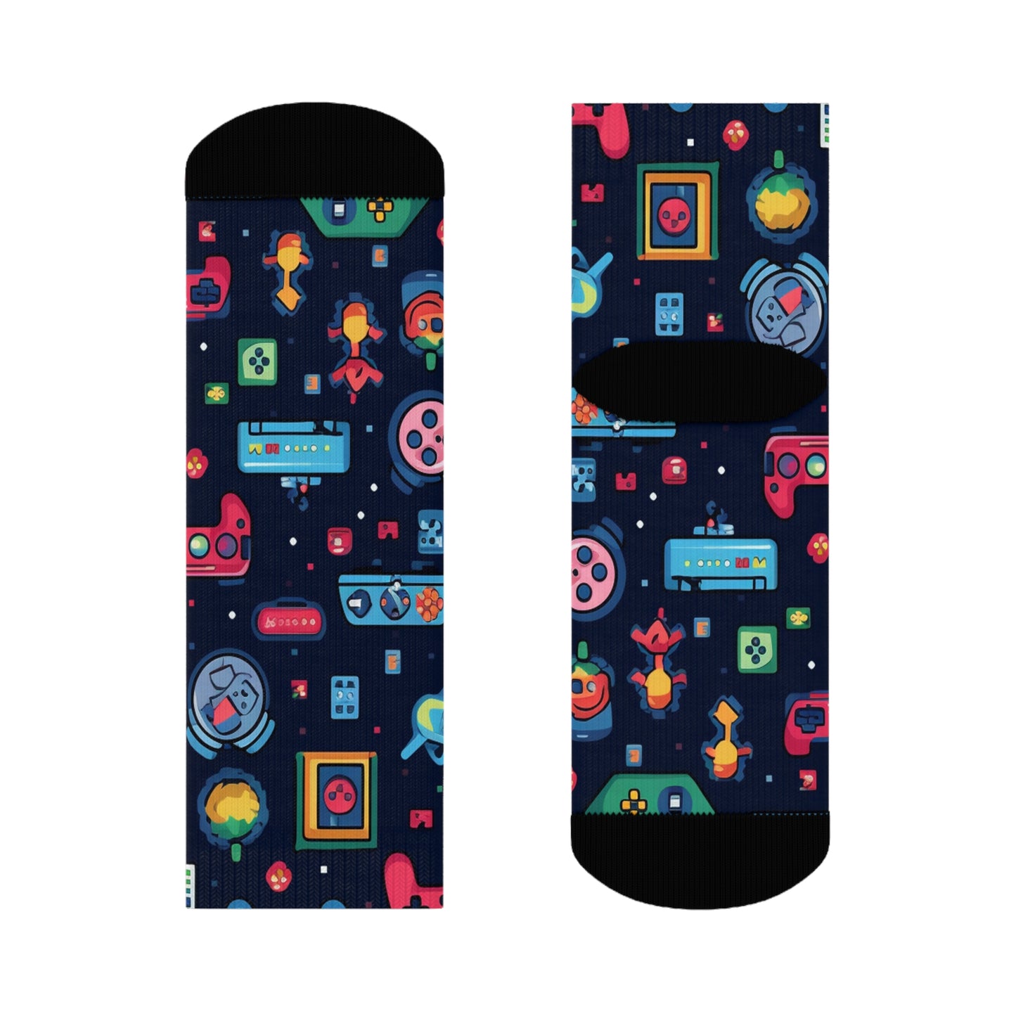 "Emojiful Crew Socks: Add a Pop of Fun to Your Step with Adorable Emoji and Patterned Designs!" - Men and Women Crew Socks Combed Athletic Sports Casual Classic