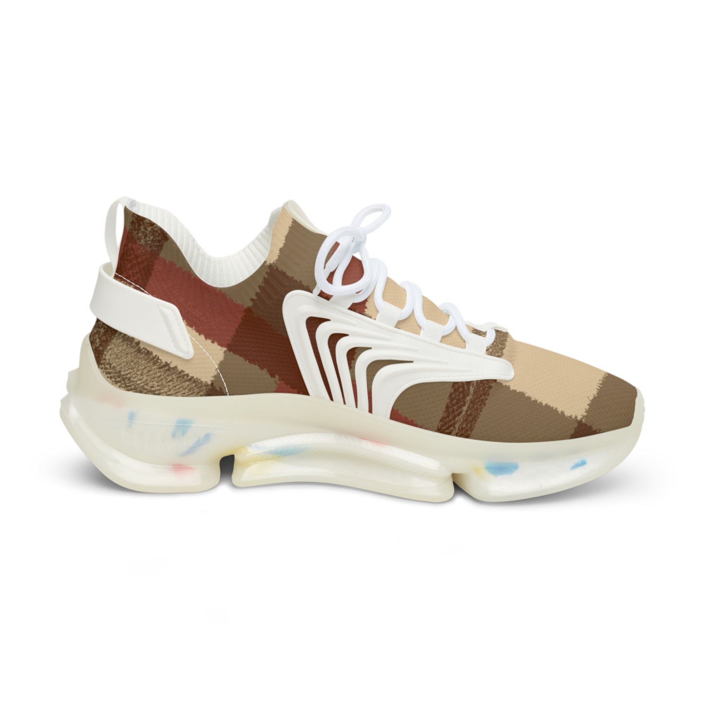 "Rustic Checkmate: The Ultimate Plaid-Inspired Sports Sneaker" - Shoes Athletic Tennis Sneakers Sports Walking Shoes