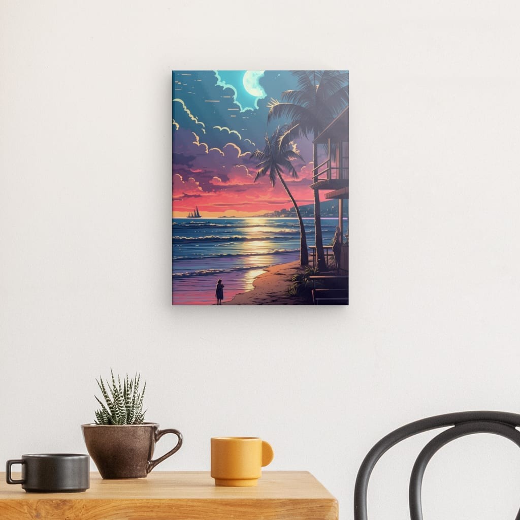 Beach Wanderer - Framed 40X30 Cm / Folded Canvas