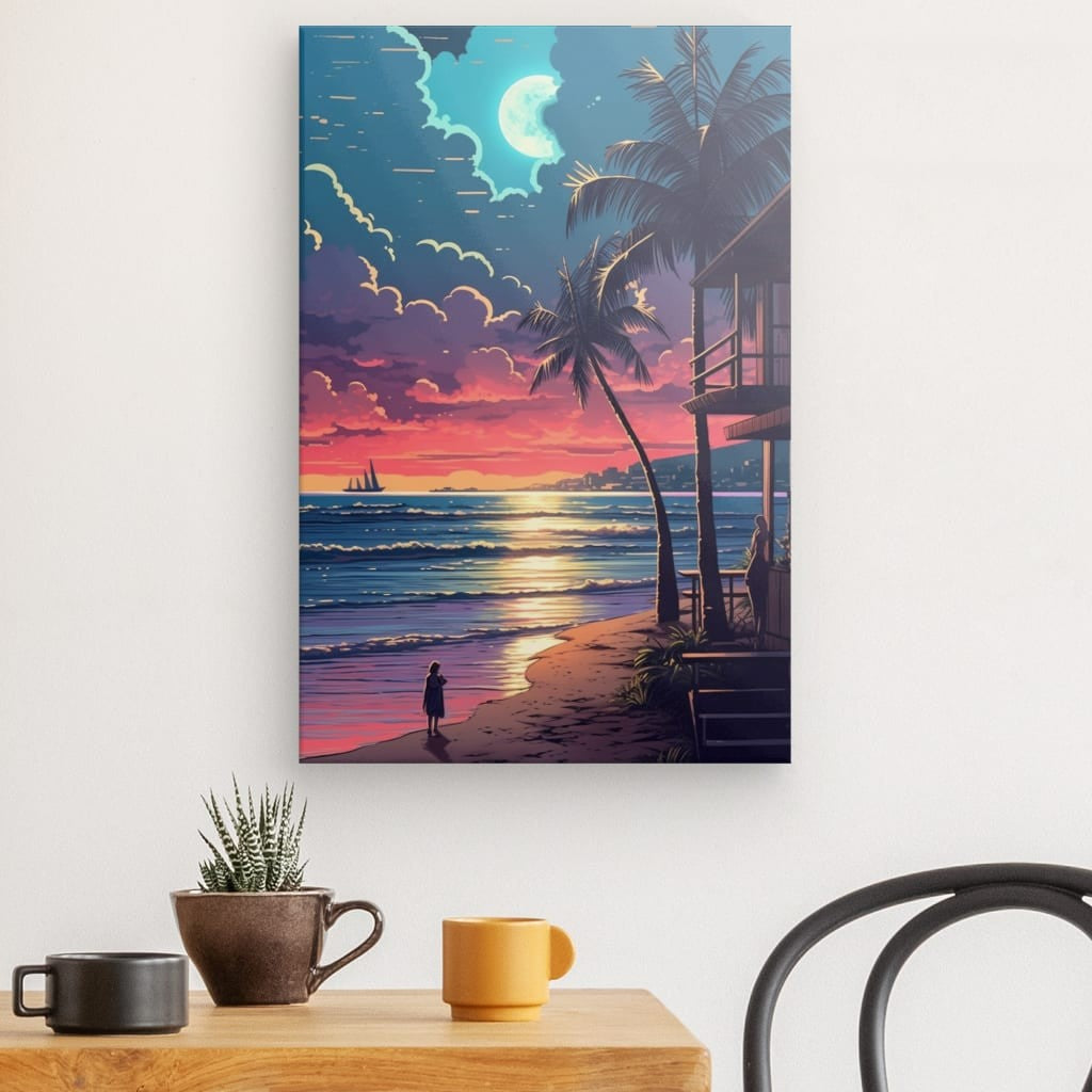 Beach Wanderer - Framed 60X40 Cm / Folded Canvas