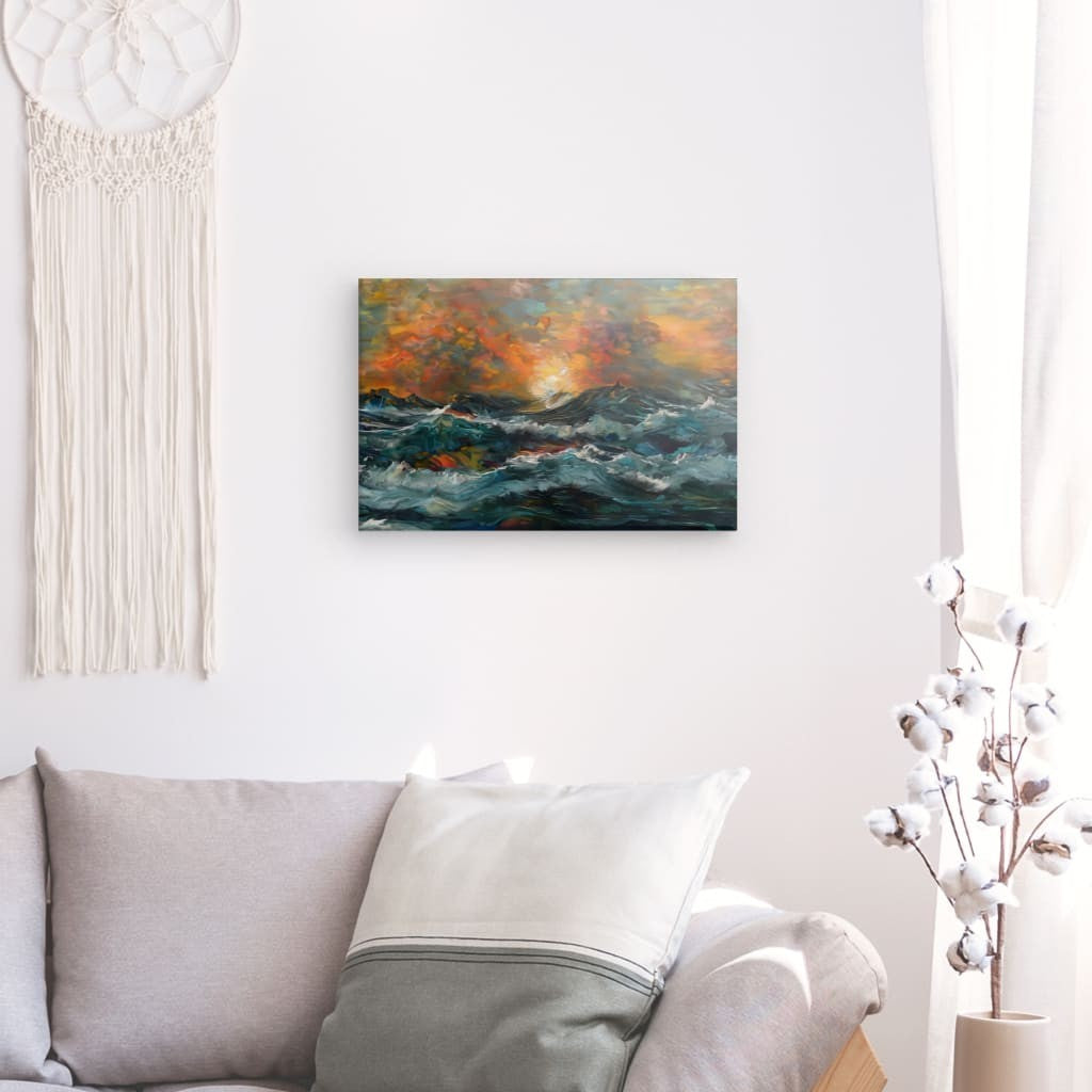 Wave Elegy - Framed 75X50 Cm / Folded Canvas