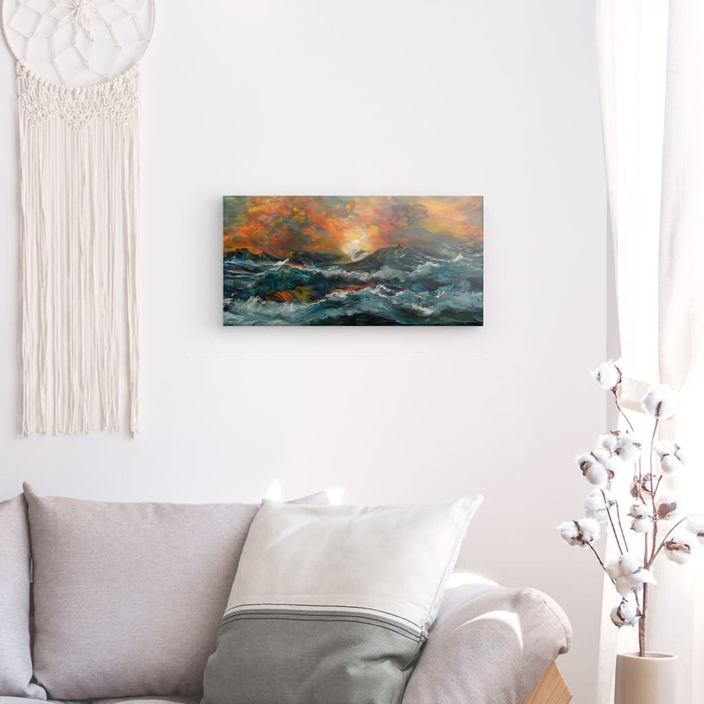 Wave Elegy - Framed 80X40 Cm / Folded Canvas