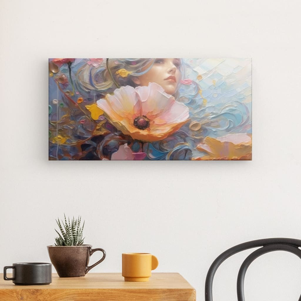 Floral Embrace - Framed 60X30 Cm / Folded Canvas