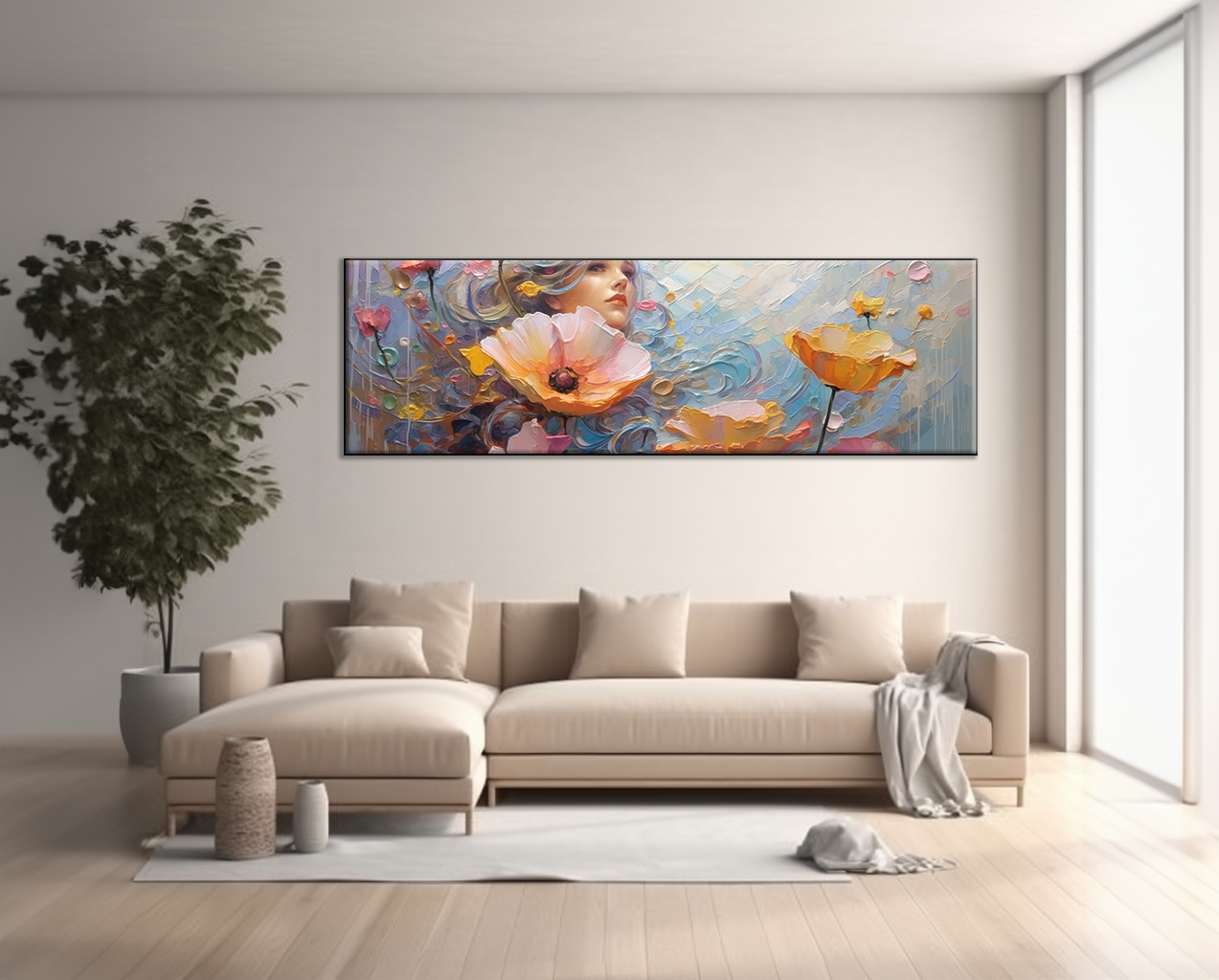 Floral Embrace - canvas