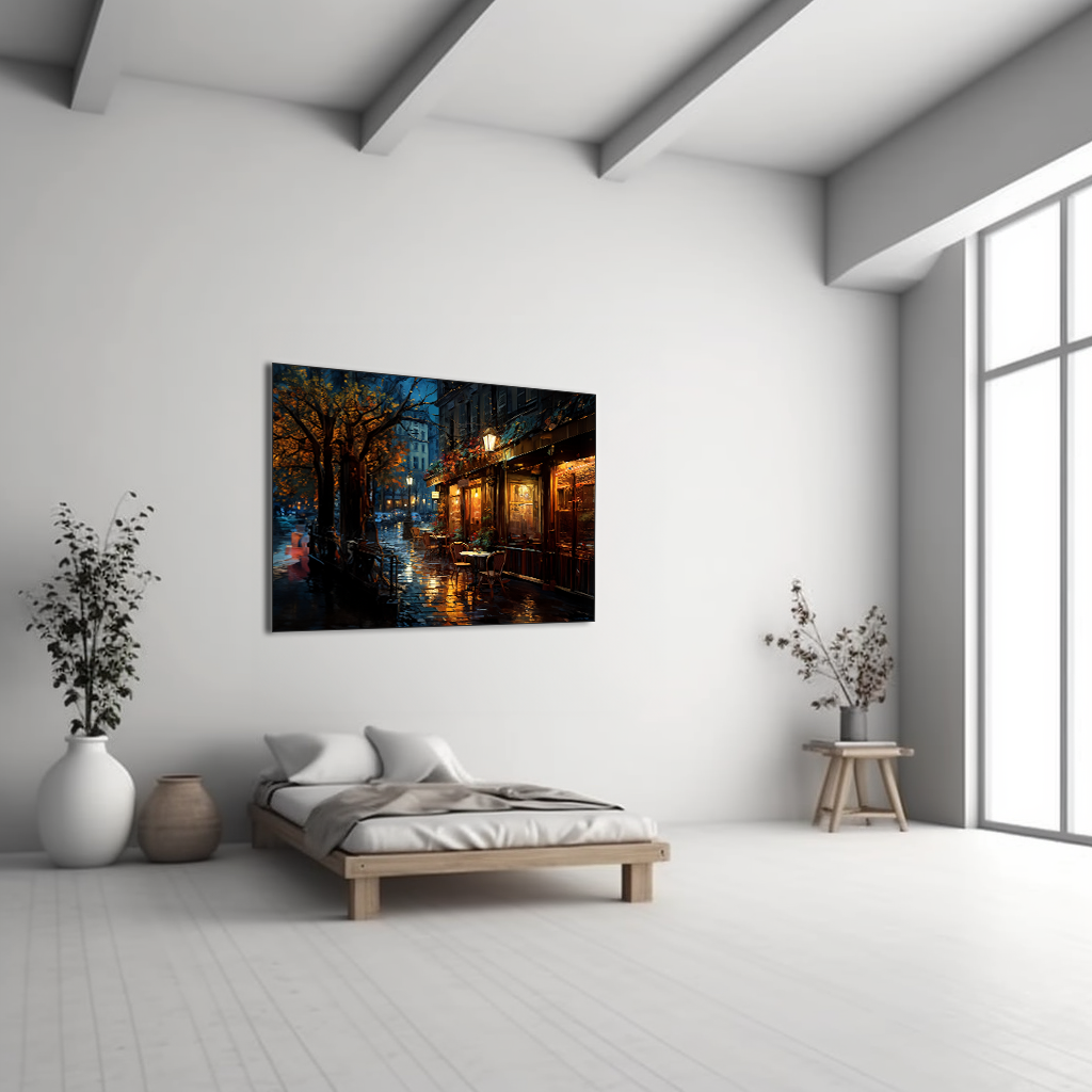 City Rainfall - Framed Canvas