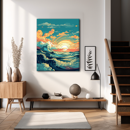 Wave Of Illusion: - Framed Canvas