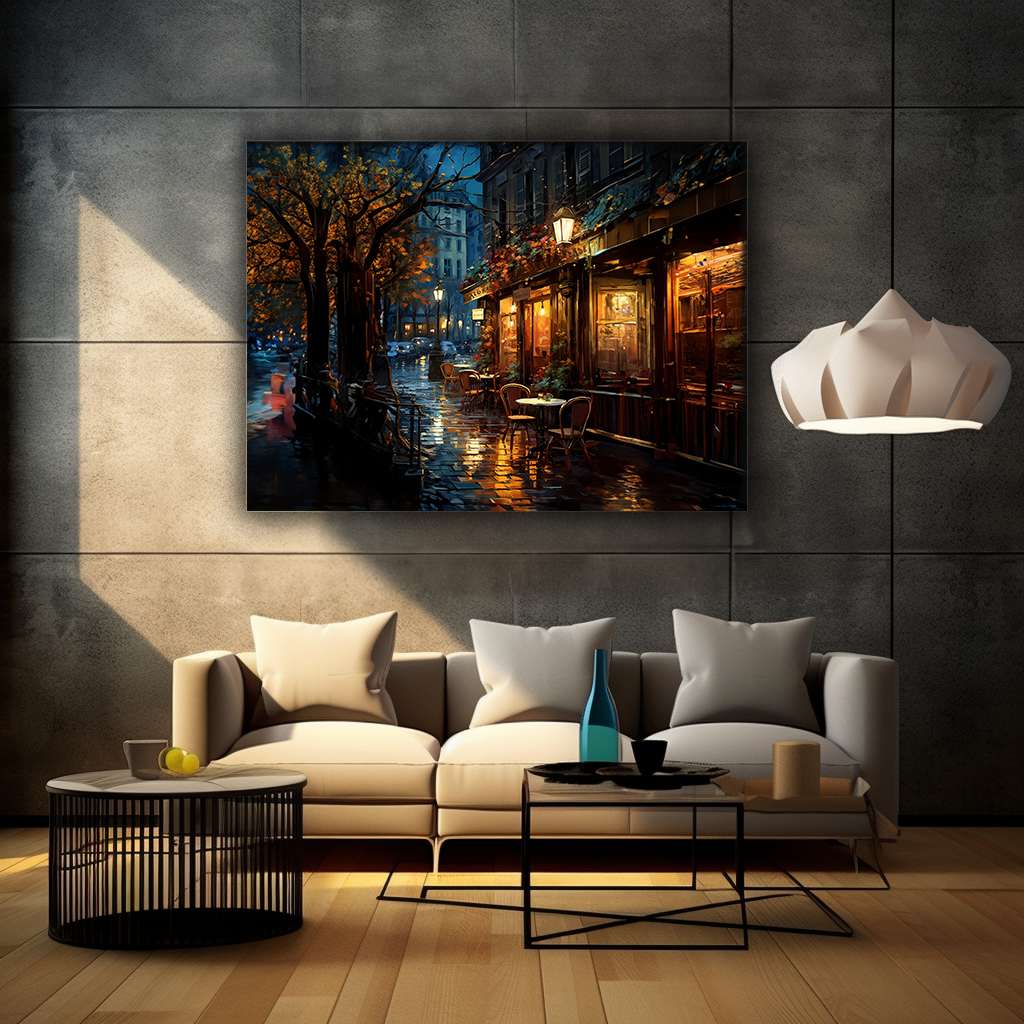 City Rainfall - Framed Canvas