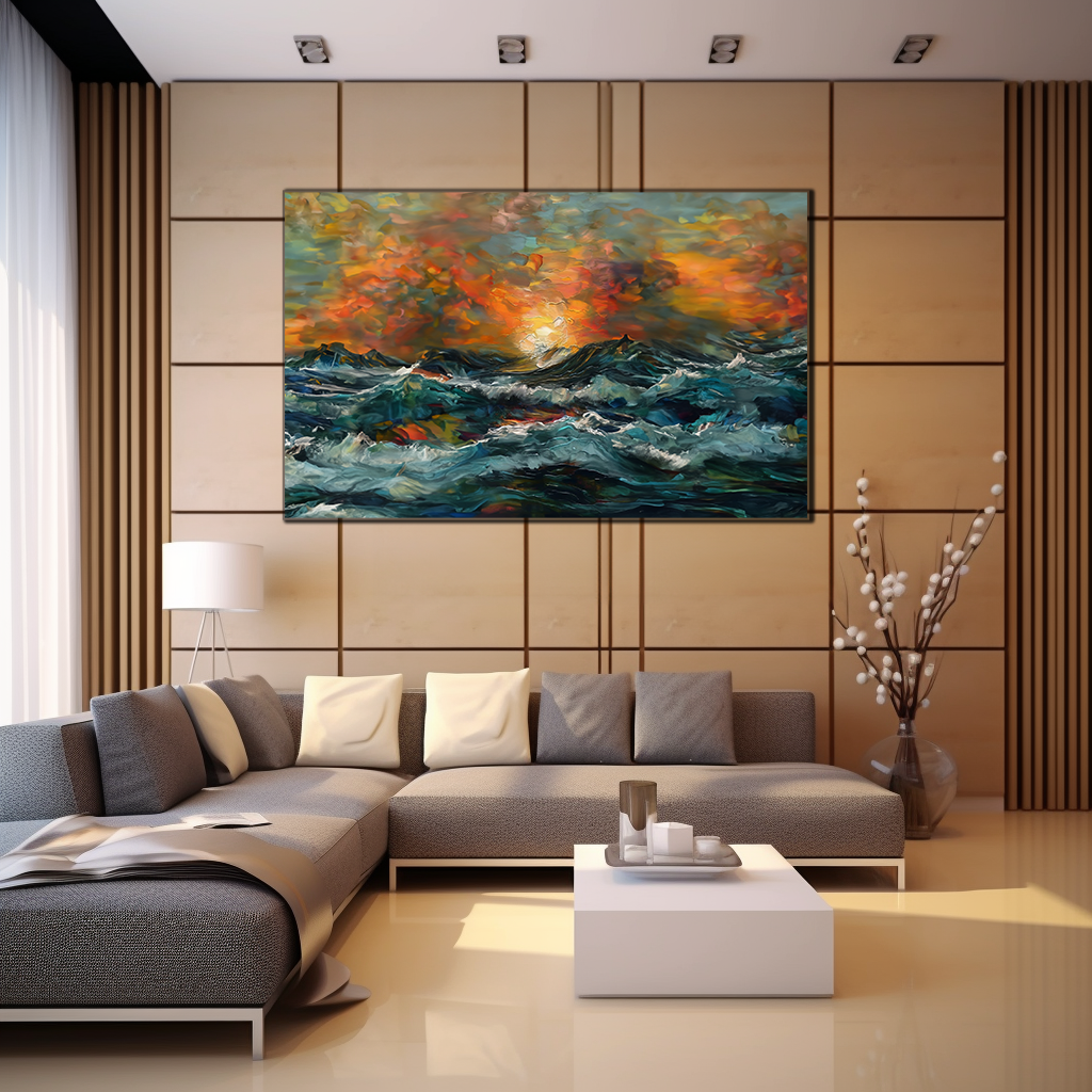 Wave Elegy - Framed Canvas