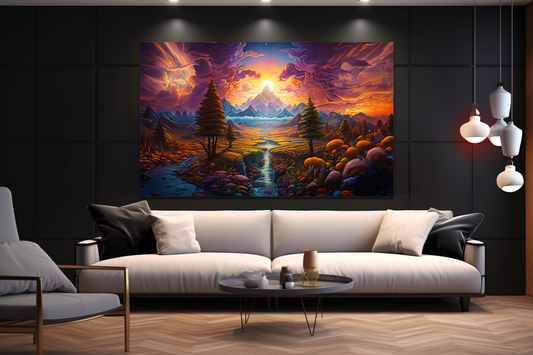 Psychedelic Peaks - Framed Canvas