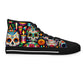 "Introducing 'Carnaval de los Muertos': The Festive High-Top Sneaker featuring a Vibrant Day of the Dead Textile Pattern. Celebrate life and culture with every- High Top Trainers Fashion Sneakers