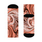 "Rose Gold Marble Swirl Crew Socks: A Chic Blend of Elegance and Comfort!" - Men and Women Crew Socks Combed Athletic Sports Casual Classic