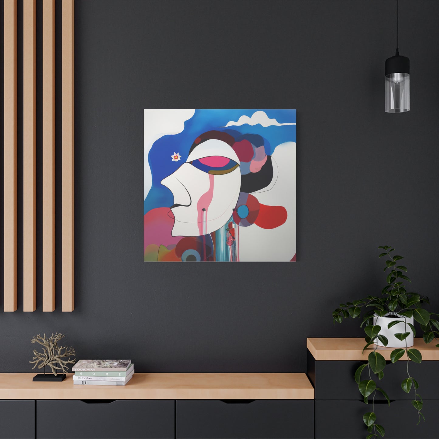 "Emotive Abstraction" - Framed Canvas Print Colourful Wall Art