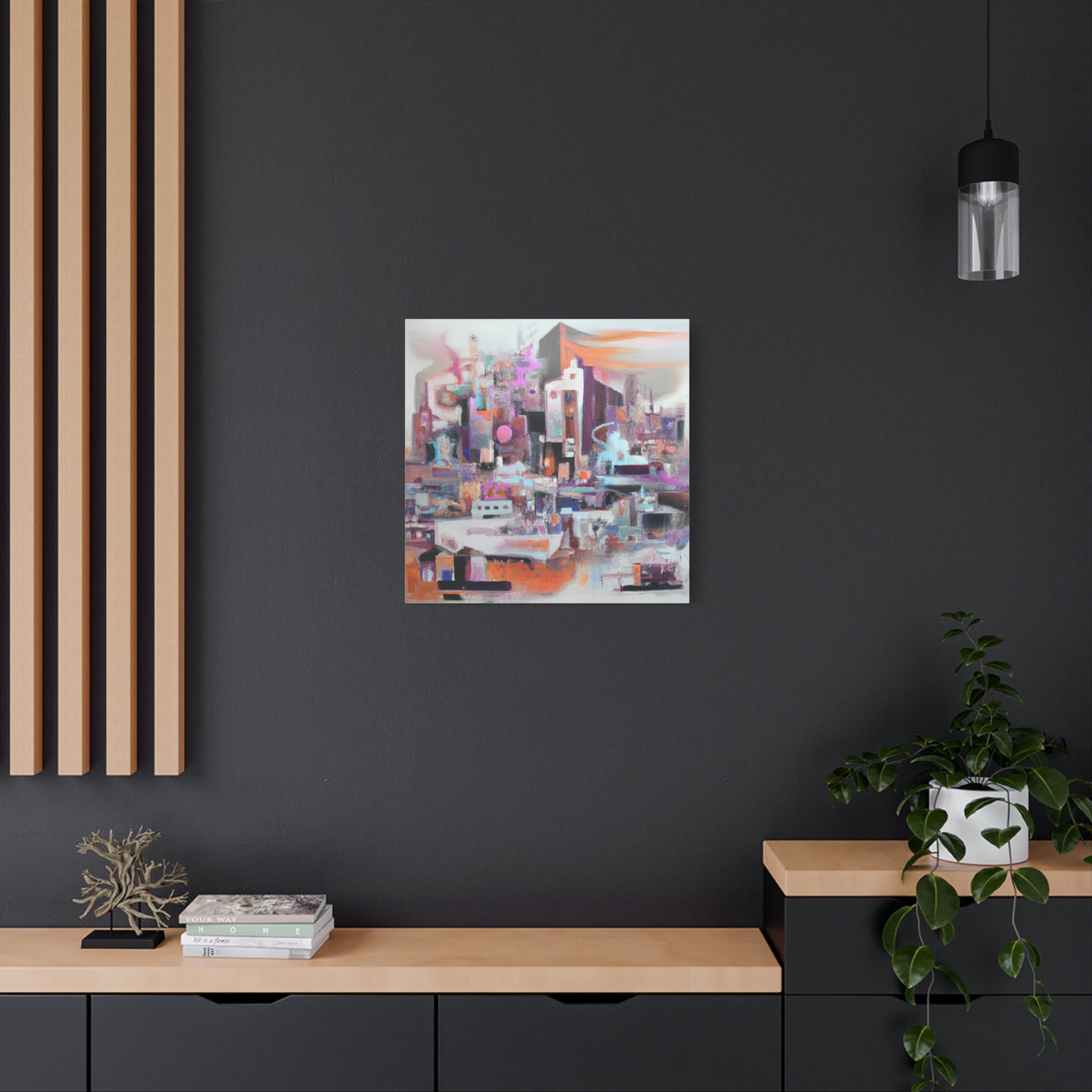 "Surreal Skyline: Abstract Harmony" - Framed Canvas Print Colourful Wall Art