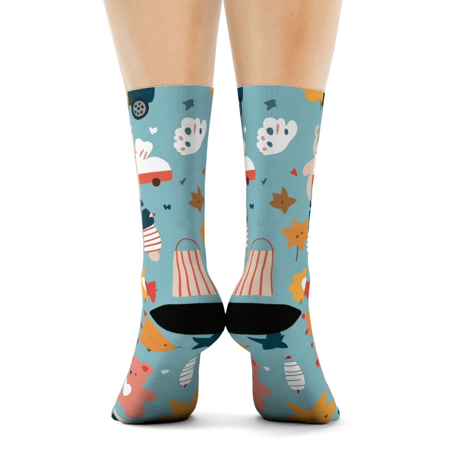 "Step Into Fun: Emoji and Cute Image Crew Socks with Playful Patterns!" - Men and Women Crew Socks Combed Athletic Sports Casual Classic