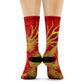 "Crimson & Gold Dragon Phoenix Crew Socks: A Fusion of Eastern Elegance and Mythical Inspiration" - Men and Women Crew Socks Combed Athletic Sports Casual Classic