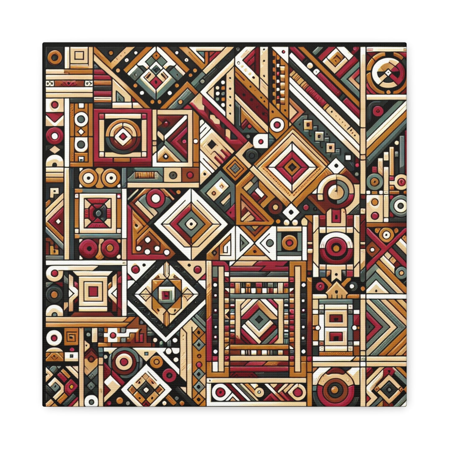 "Native Geometry" - Framed Canvas Print Colourful Wall Art