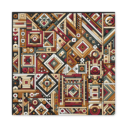 "Native Geometry" - Framed Canvas Print Colourful Wall Art