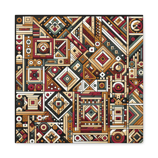 "Native Geometry" - Framed Canvas Print Colourful Wall Art