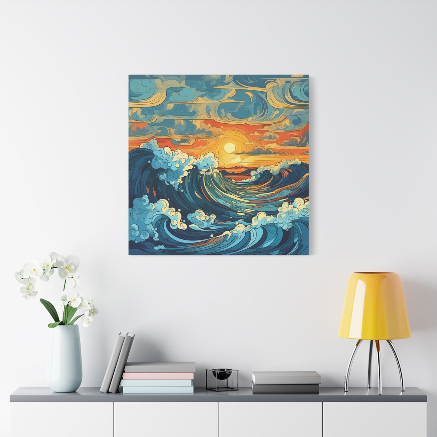 "Seaside Splash" - Framed Canvas Print Colourful Wall Art