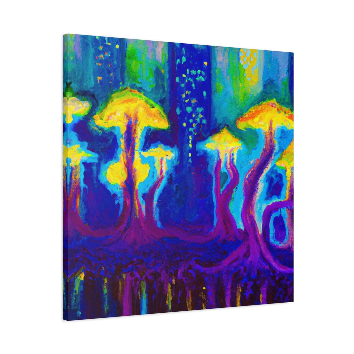 1. "Enchanted Fungi Cityscape"
2. "Luminous Urban Symphony"
3. "Melodic Wave Abstraction" - Framed Canvas Print Colourful Wall Art